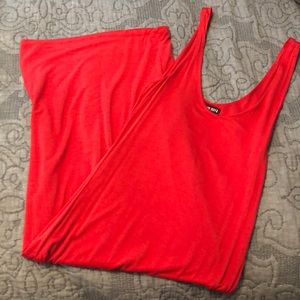 Coral Bodycon Midi Dress